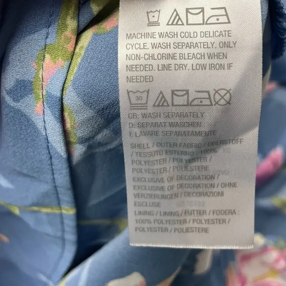 Belle Kim Gravel Womens Medium Half Flowy Sleeve Floral Polyester Lined Blouse - Picture 6 of 6